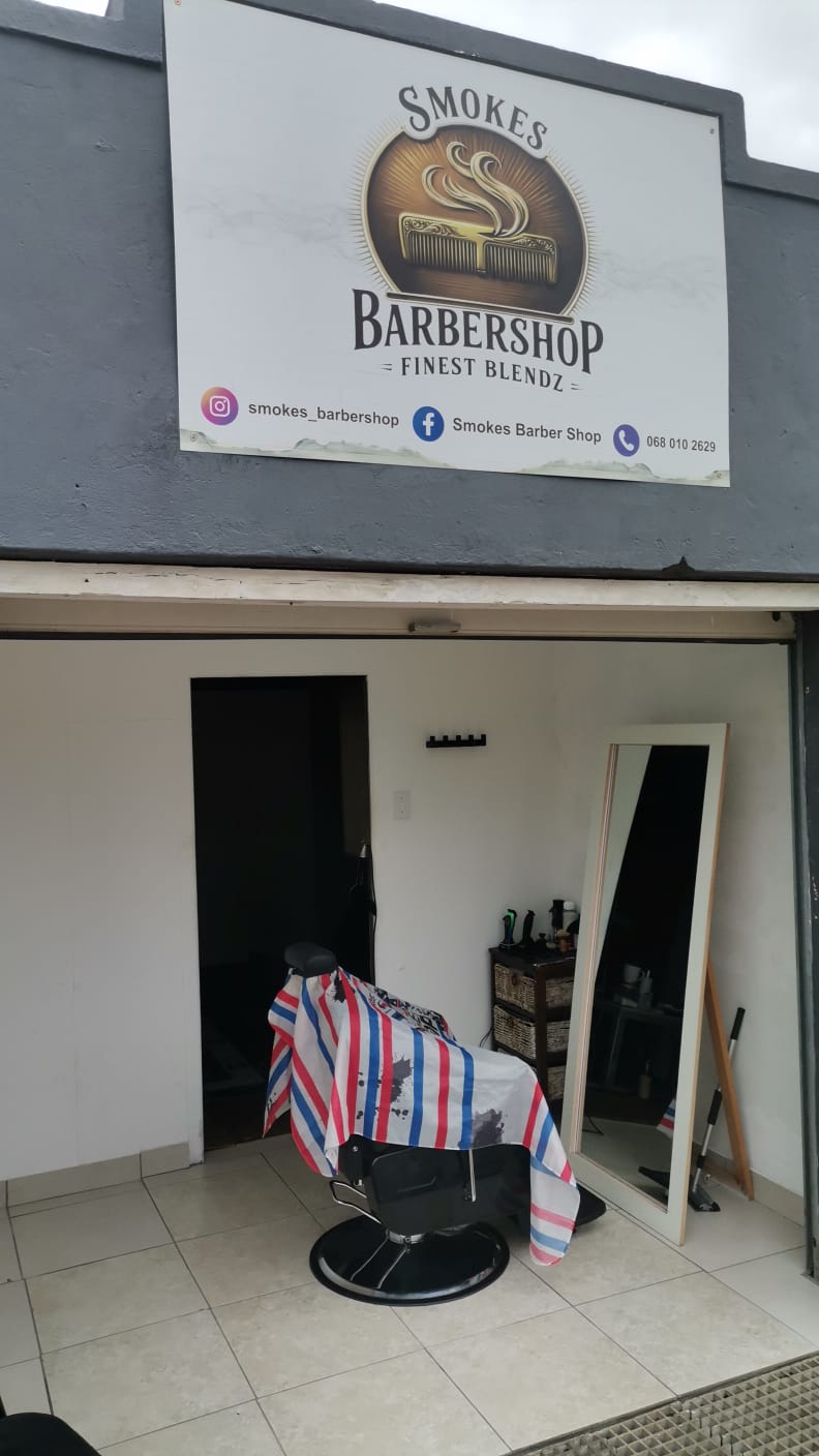 Smokes Barbershop storefront in Charleston